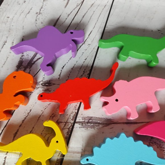 DPTOYZ Wooden Stacking Dinosaur Toys for Kids 3-5 Year Old Boys & Girls, Toddler - Picture 3 of 5